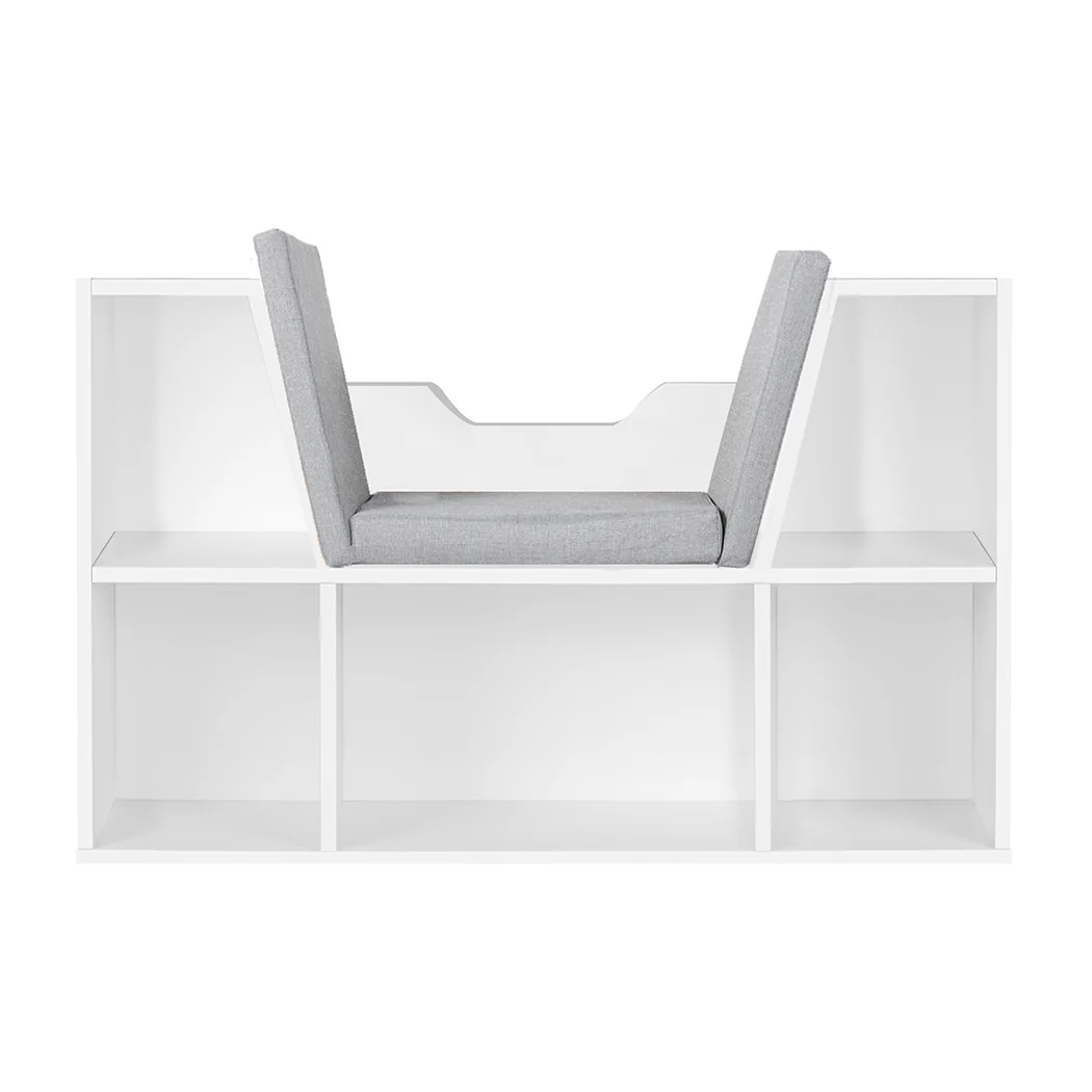 Levede Kids Bookcase Toys Box Shelf White