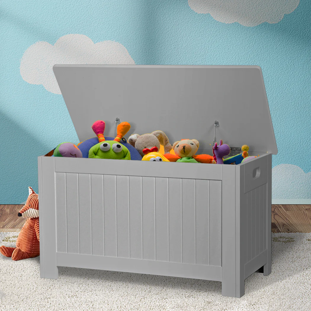 Levede Kids Toy Box Storage Chest Cabinet Grey - Image 6
