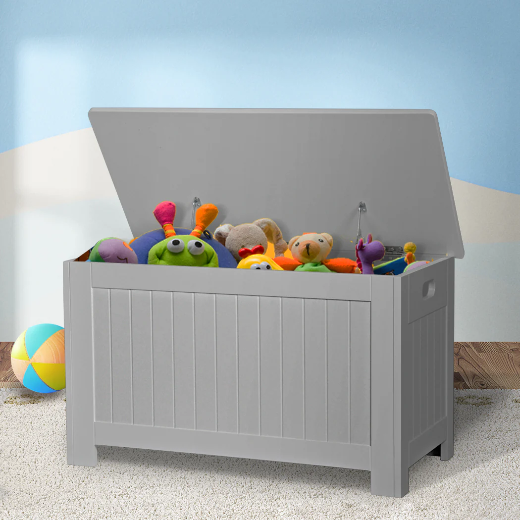 Levede Kids Toy Box Storage Chest Cabinet Grey - Image 7