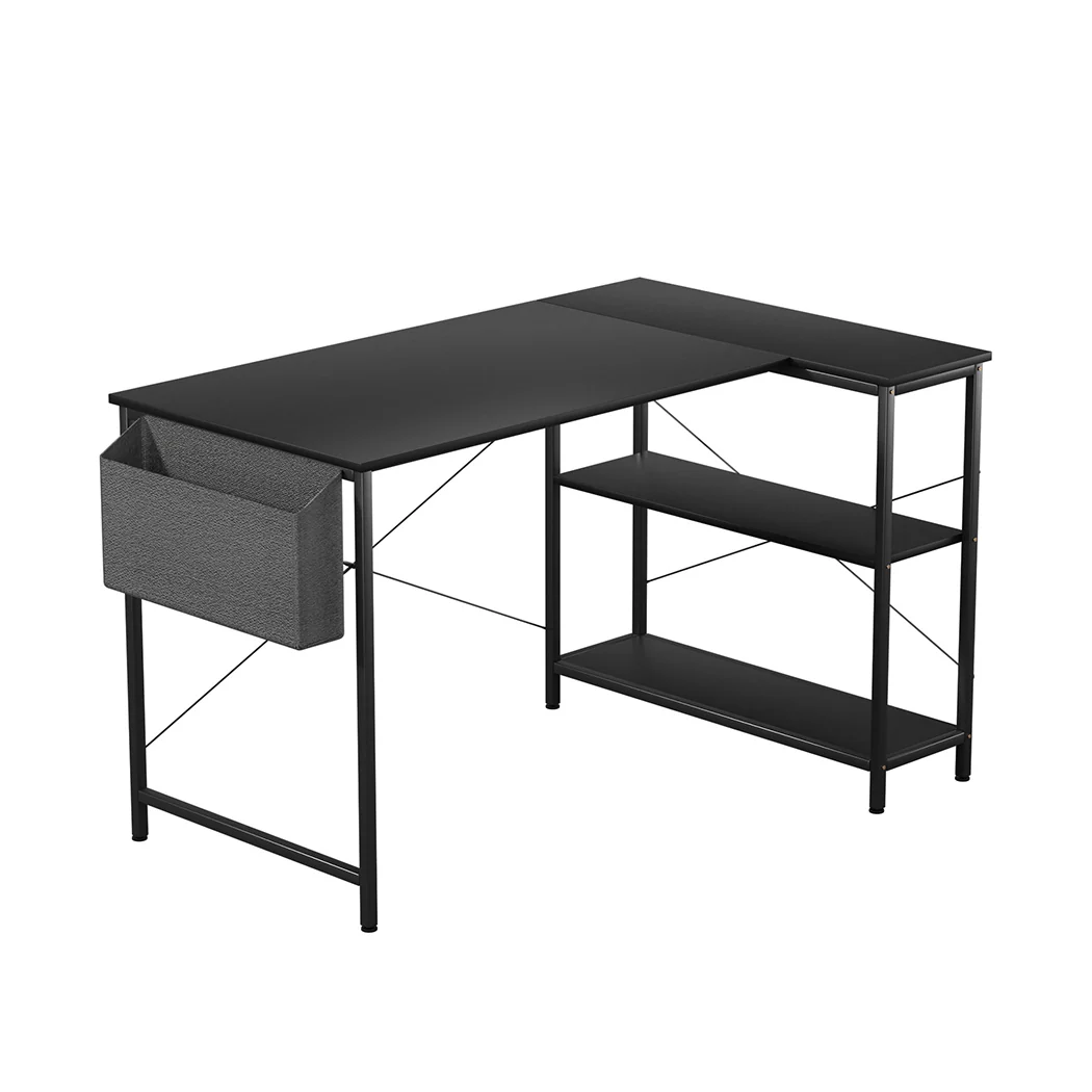 Levede L Shaped Computer Desk Corner Desk Black - Image 8