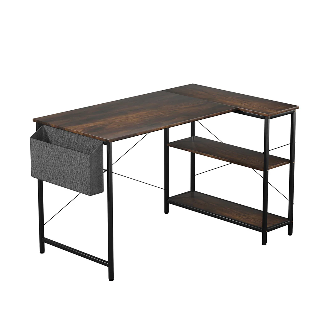 Levede L Shaped Computer Desk Corner Desk Brown - Image 8