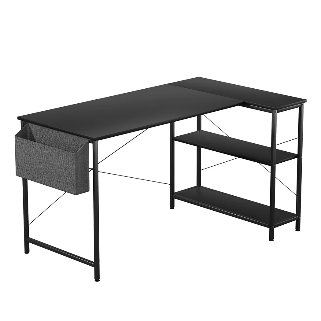 Levede L Shaped Computer Desk Home Desk Black - Image 8