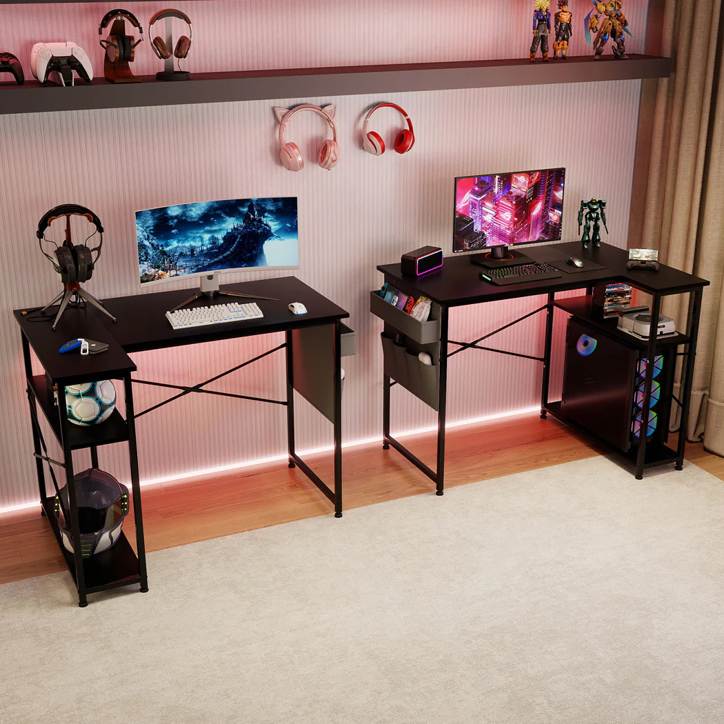 Levede L-shaped Gaming Computer Desk Corner Table Home - Image 6