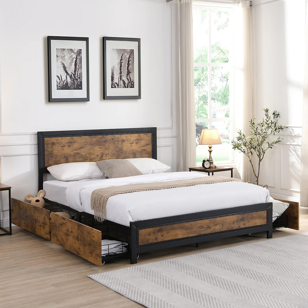 Levede Metal Bed Frame Double Mattress - Image 6