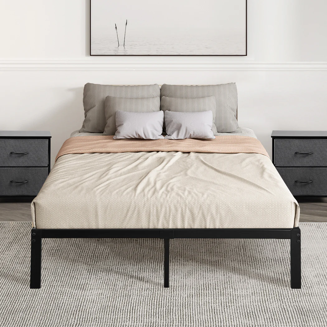 Levede Metal Bed Frame Heavy Duty Storage Space - Image 6