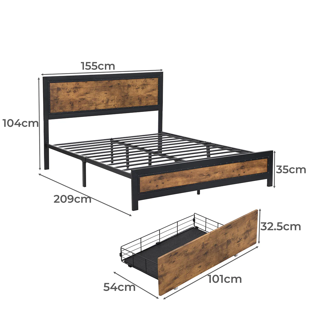 Levede Metal Bed Frame Queen Mattress - Image 2
