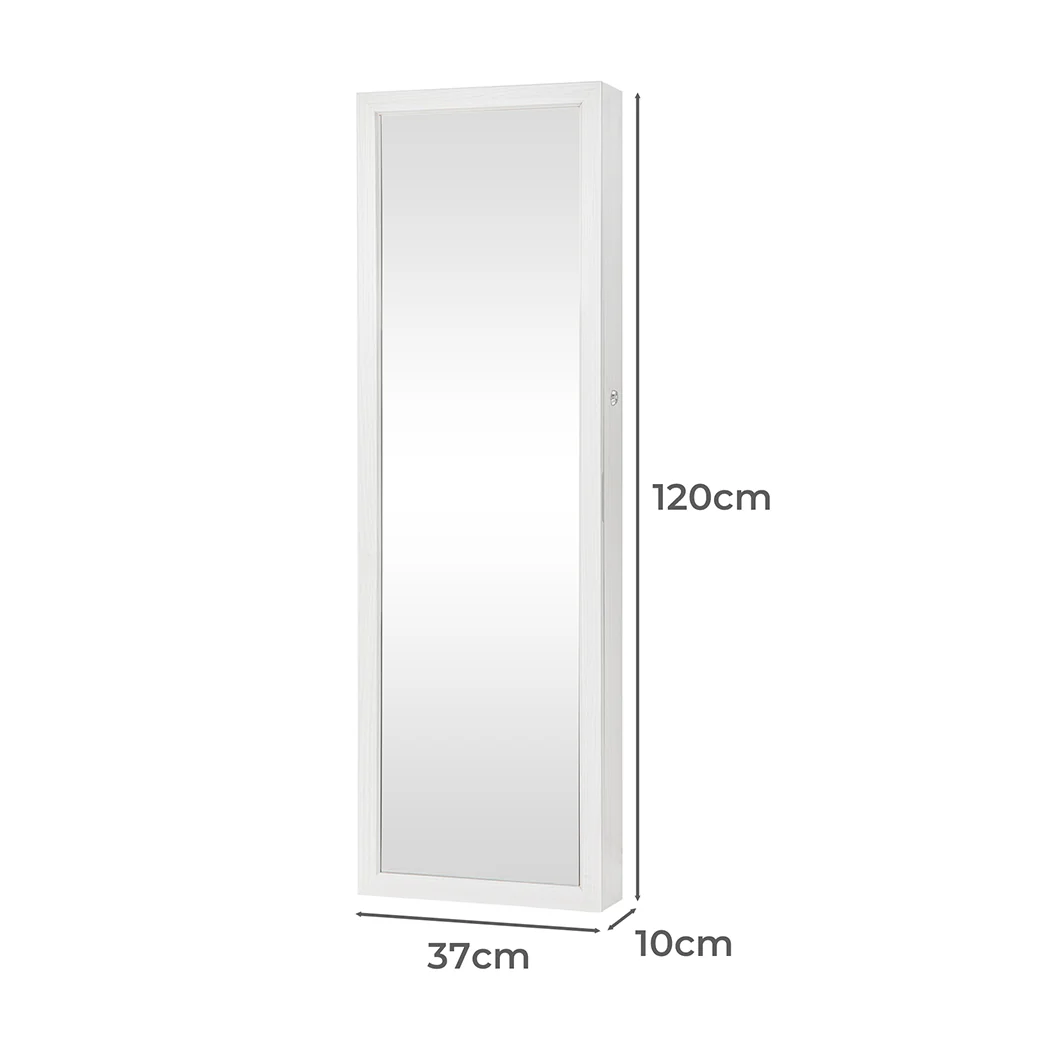 Levede Mirror Jewellery Cabinet LED - Image 2