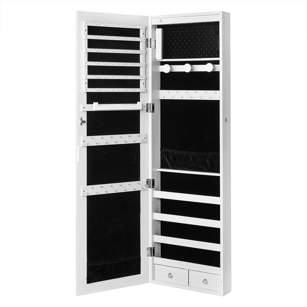 Levede Mirror Jewellery Cabinet LED - Image 9
