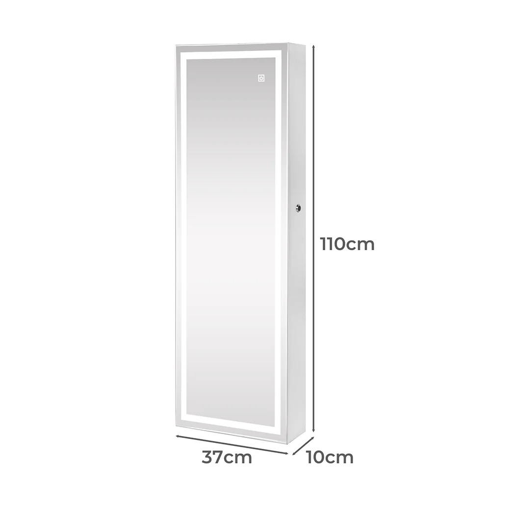Levede Mirror Jewellery Cabinet Touch - Image 2
