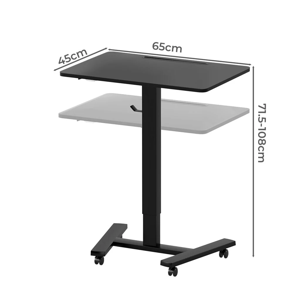 Levede Mobile Standing Desk Adjustable Height Table - Image 2