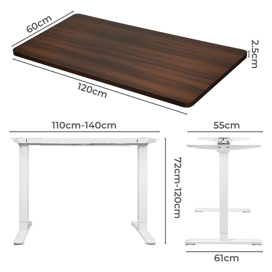 Levede Motorised Standing Desk Adjustable 120cm Walnut 800x 1.5MM - Image 2