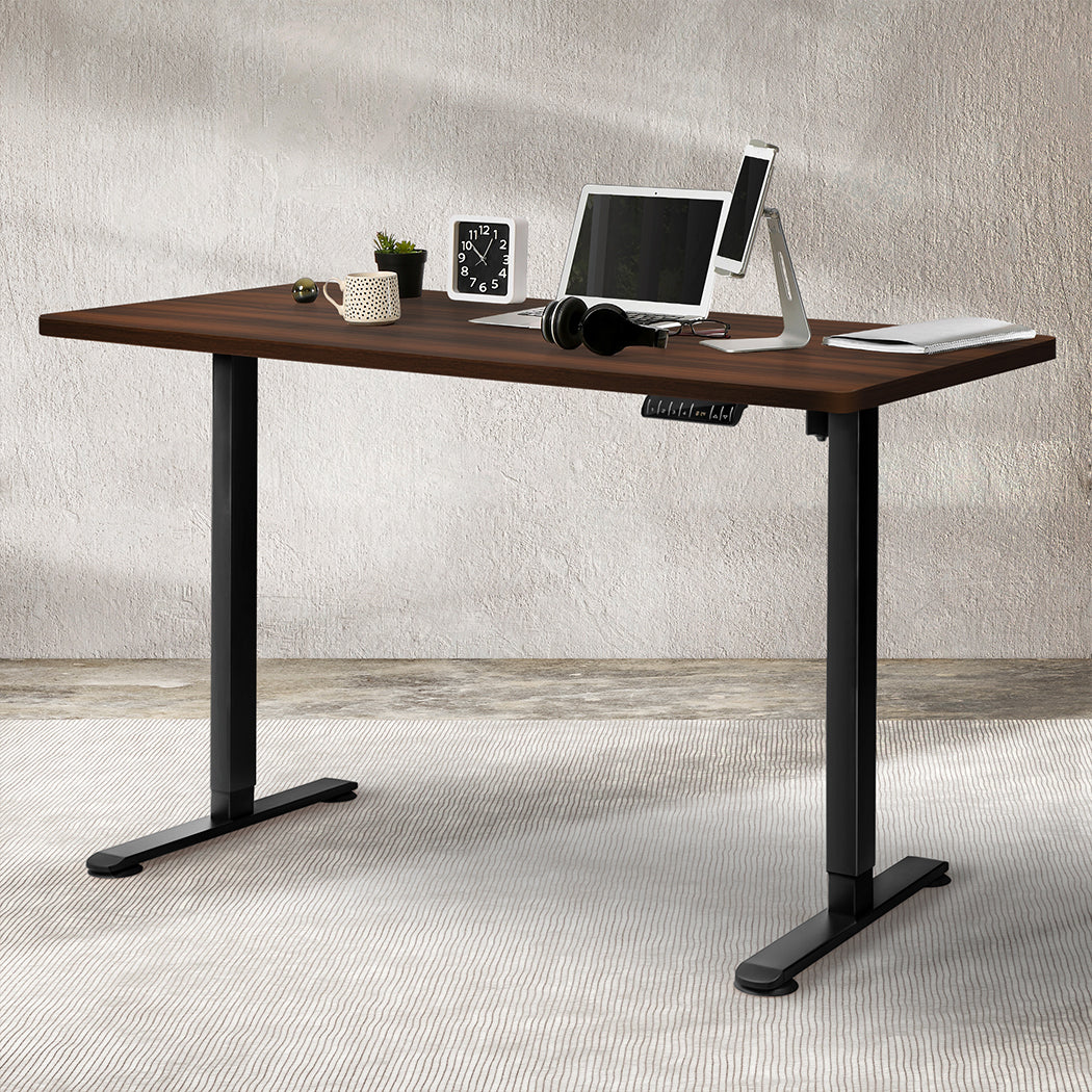 Levede Motorised Standing Desk Adjustable 140cm Walnut 1000x 1MM - Image 7