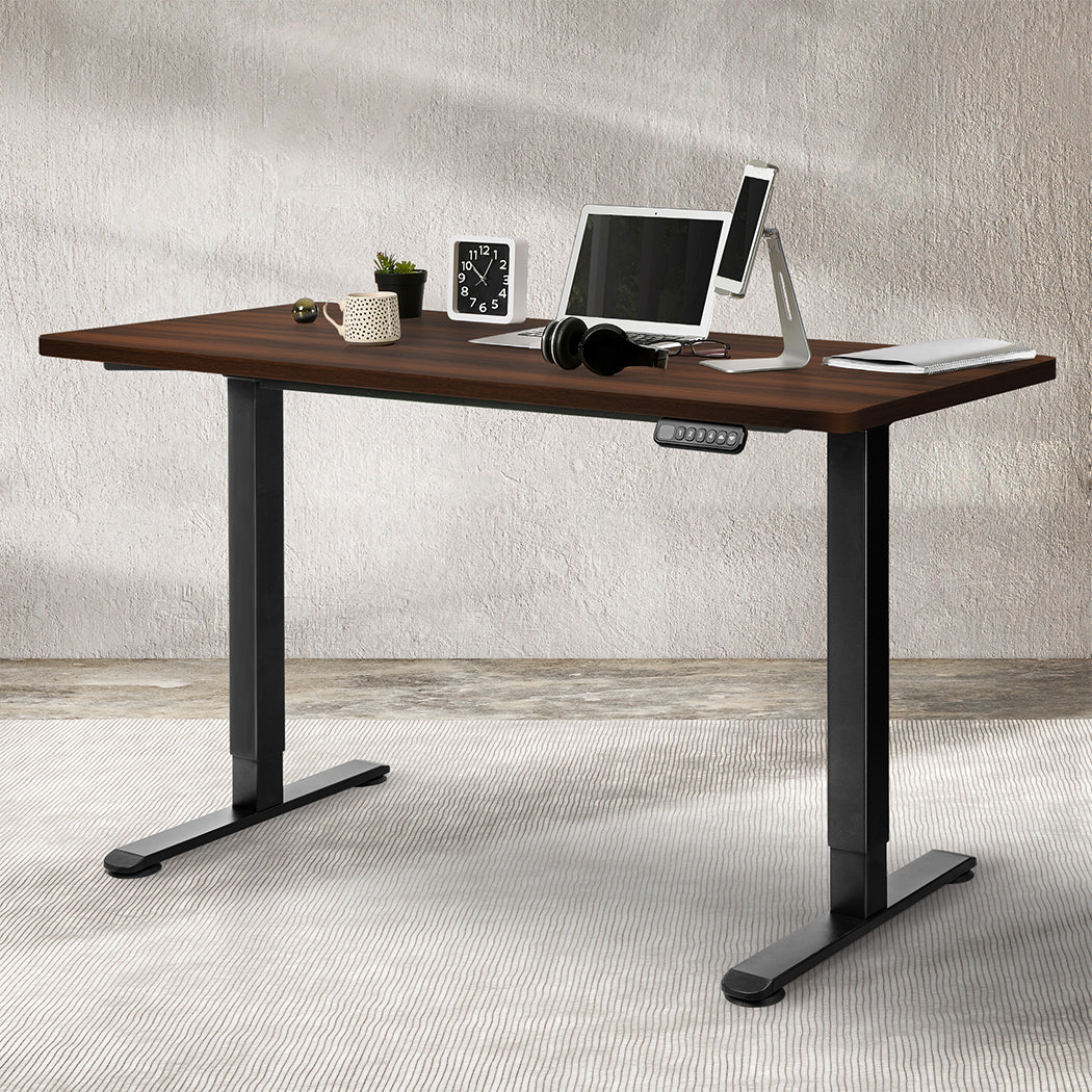 Levede Motorised Standing Desk Adjustable 140cm Walnut 1000x 1MM - Image 7