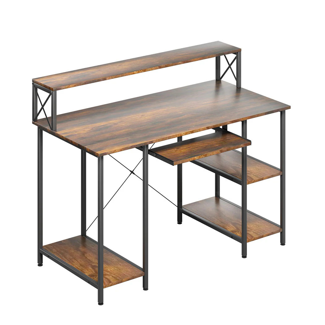 Levede Office Gaming Computer Desk Brown - Image 8