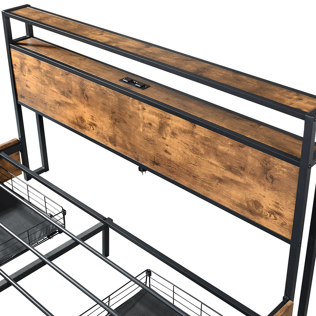 Levede Double Bed Frame RGB LED 4 Drawers USB - Image 3