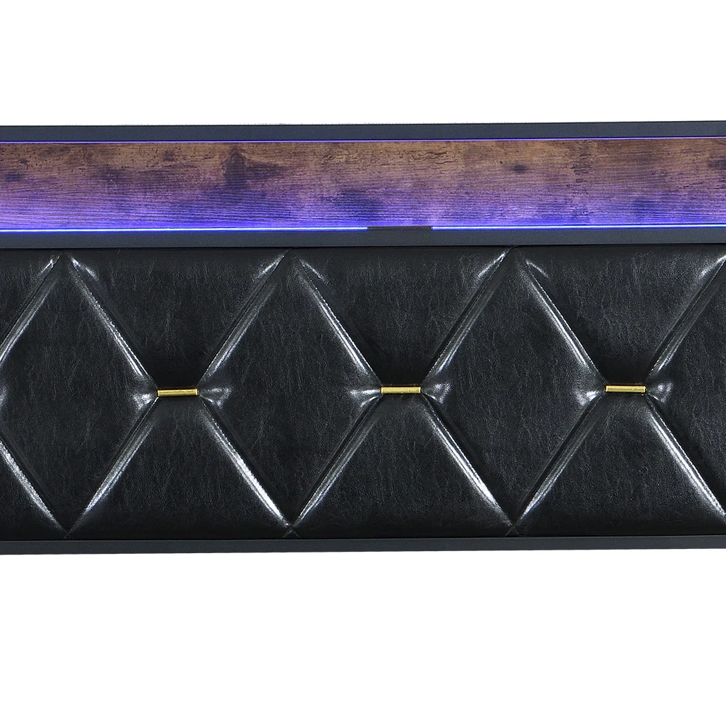 Levede Queen Metal Bed Frame LED Lights 2 Drawers - Image 4
