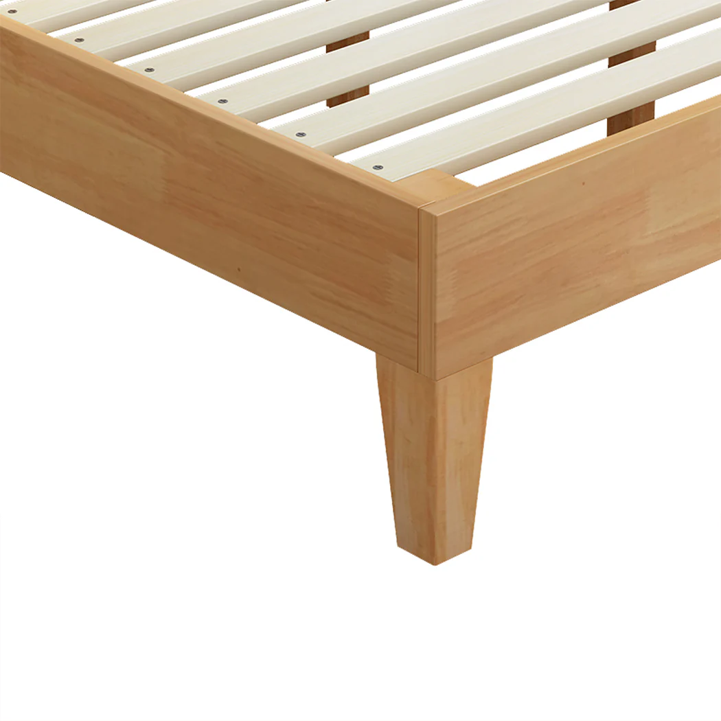 Levede Queen Rubberwood Bed Frame - Image 3