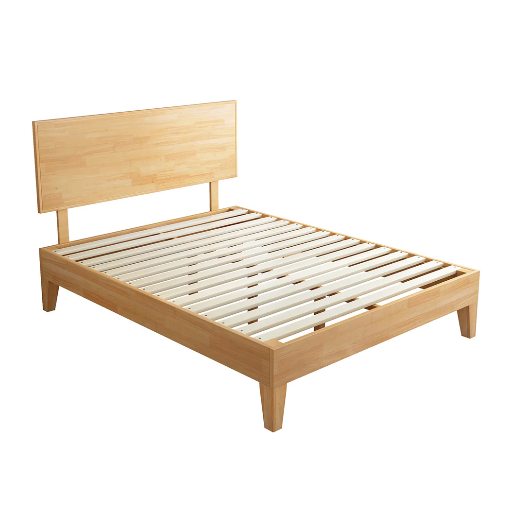 Levede Queen Rubberwood Bed Frame - Image 8