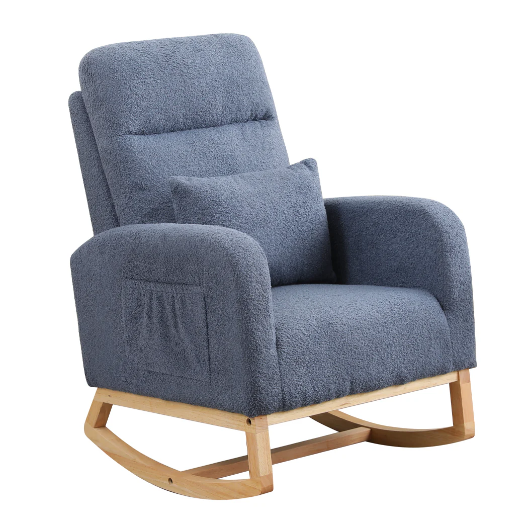 Levede Rocking Chair Ottoman Footrest With Side Pocket - Image 9