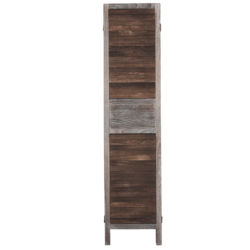 Levede Room Divider 6 Panel Folding Brown - Image 4