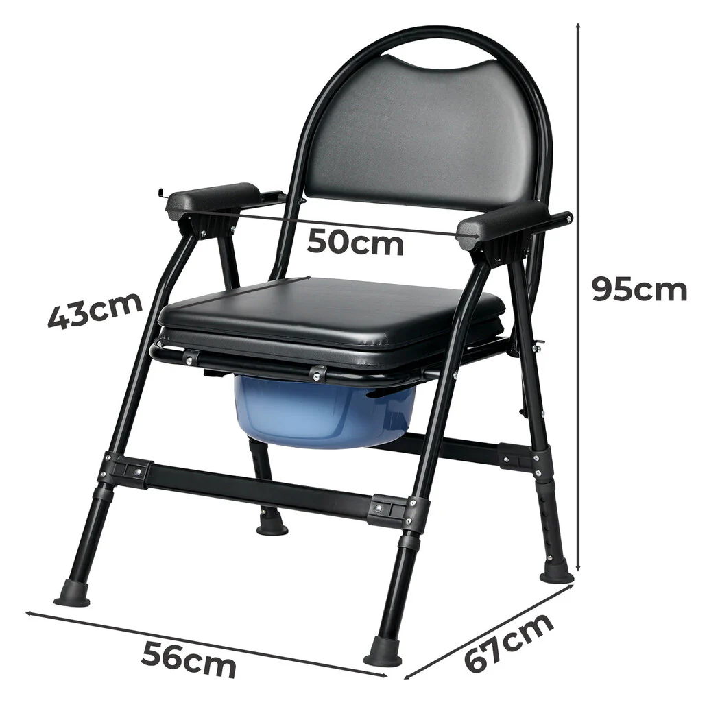 Levede Shower Tiolet Commode Chair Bedside Seat Elderly Pregnant Disability Aid - Image 2