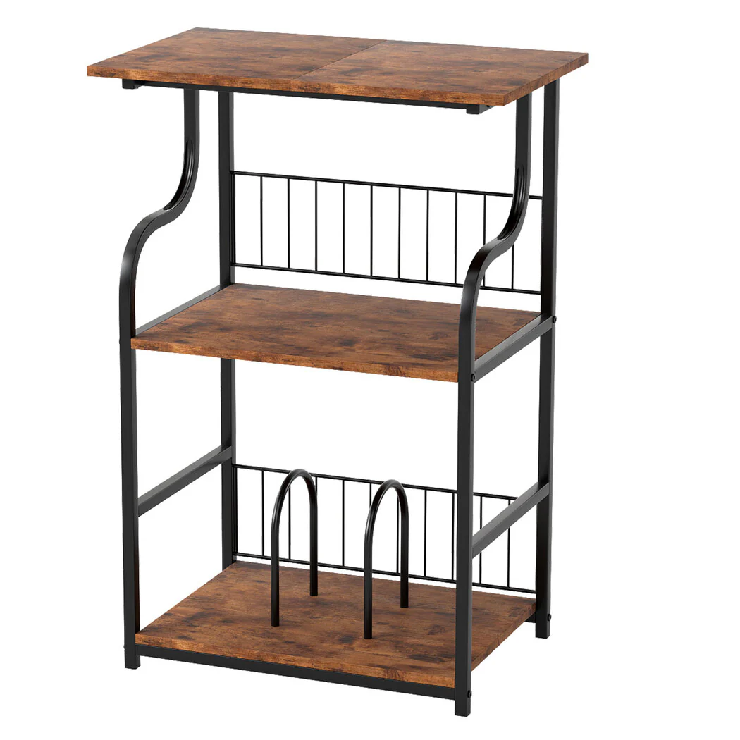 Levede Side Table 3-Tier Storage Shelf Modern Table - Image 9