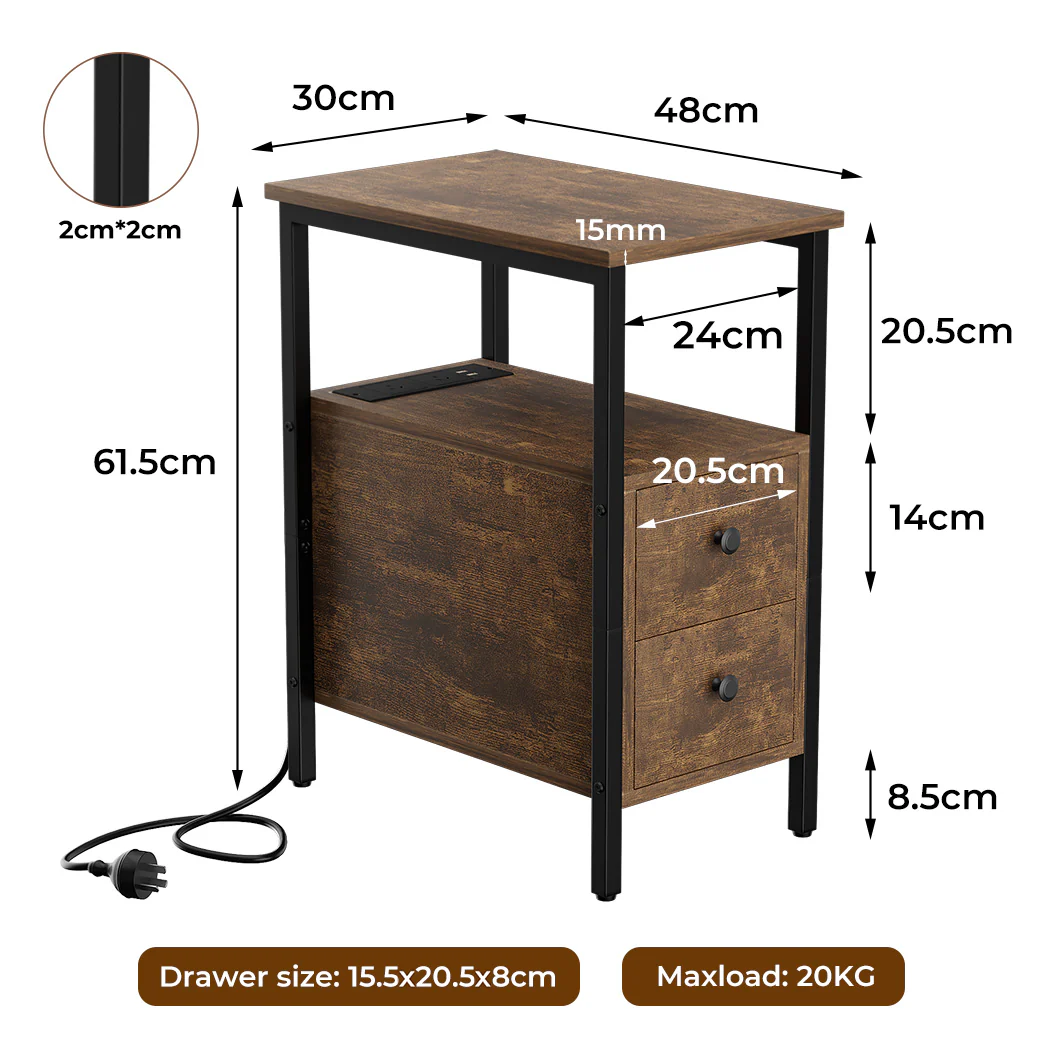 Levede Side Table Narrow Coffee End Table - Image 2