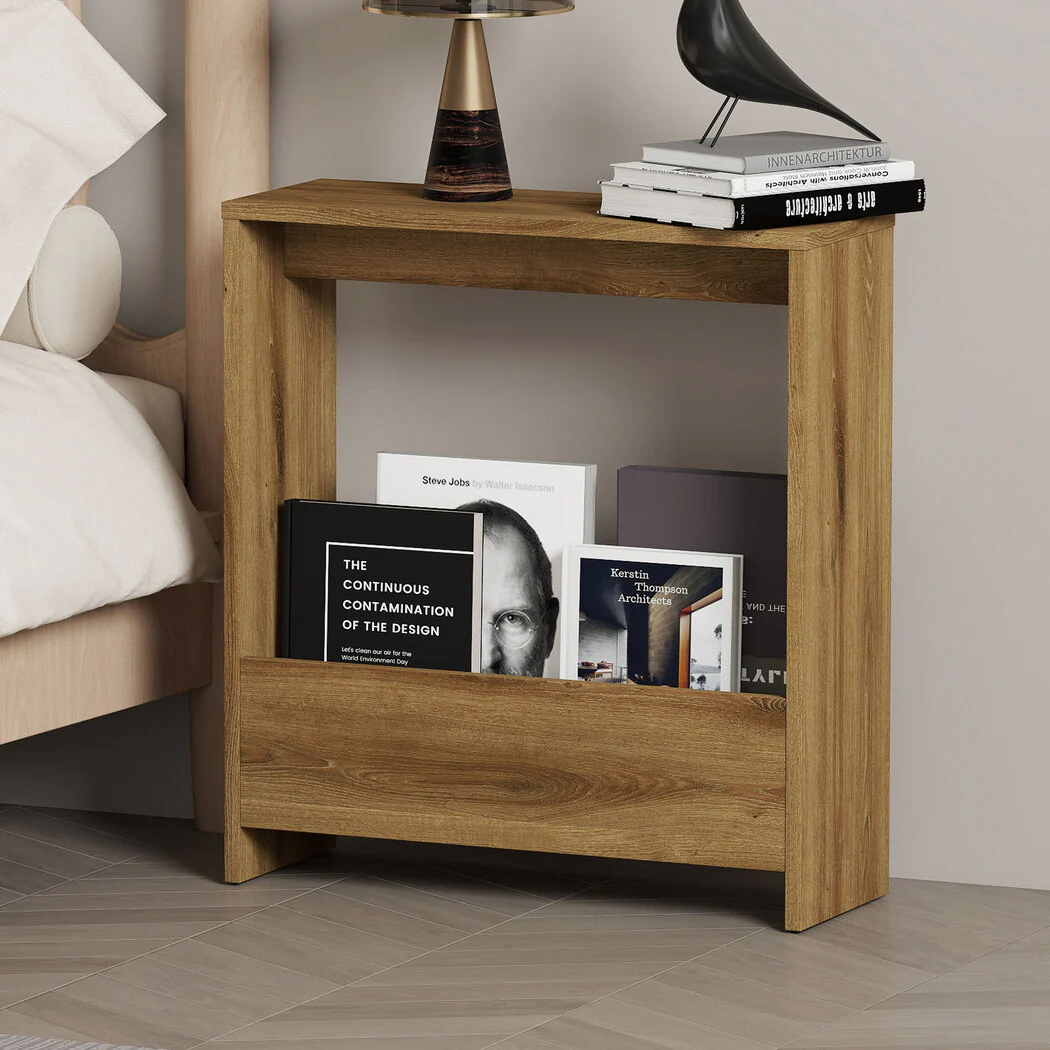 Levede Side Table with Magazine Rack Small End Table - Image 7