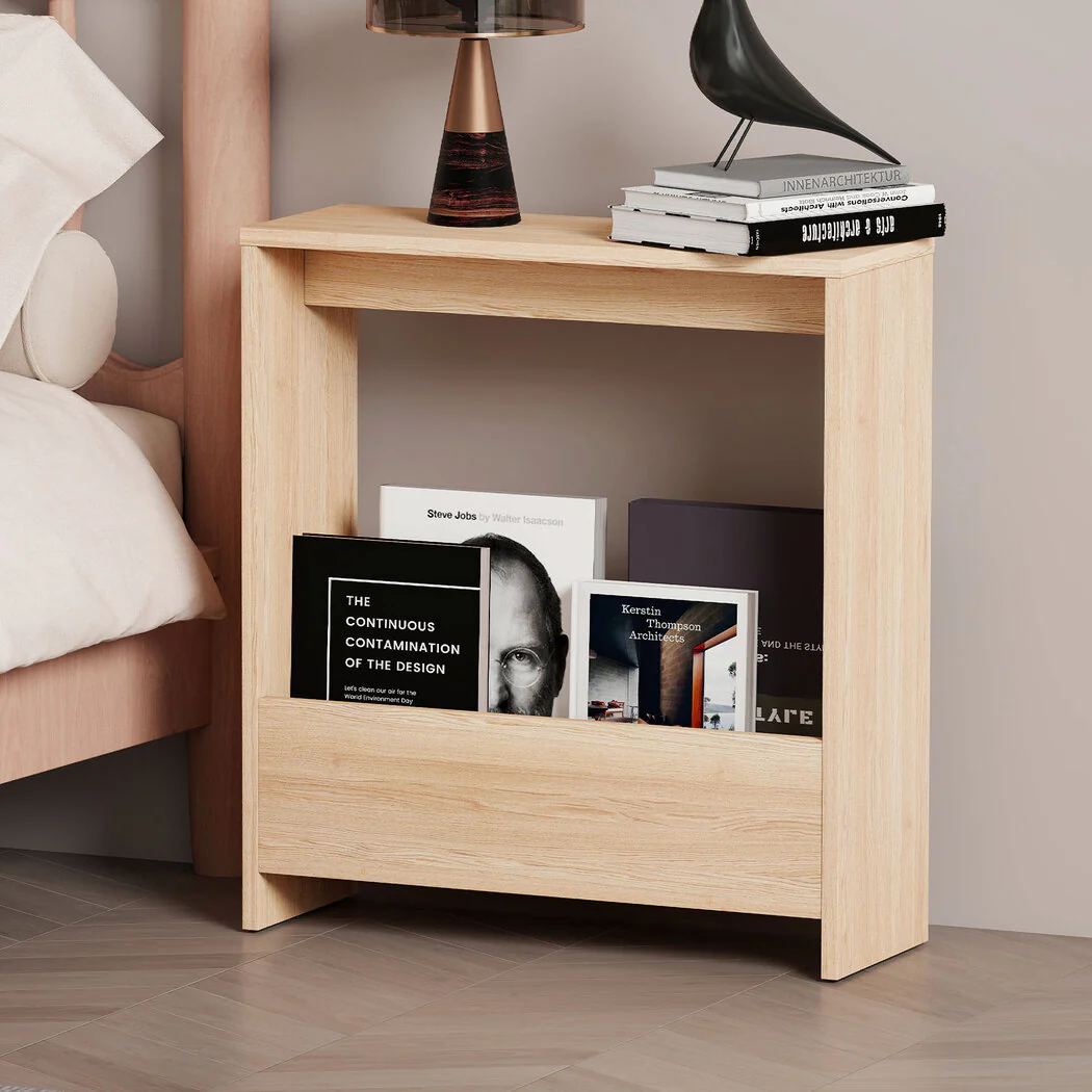 Levede Side Table with Magazine Rack Small End Table - Image 7