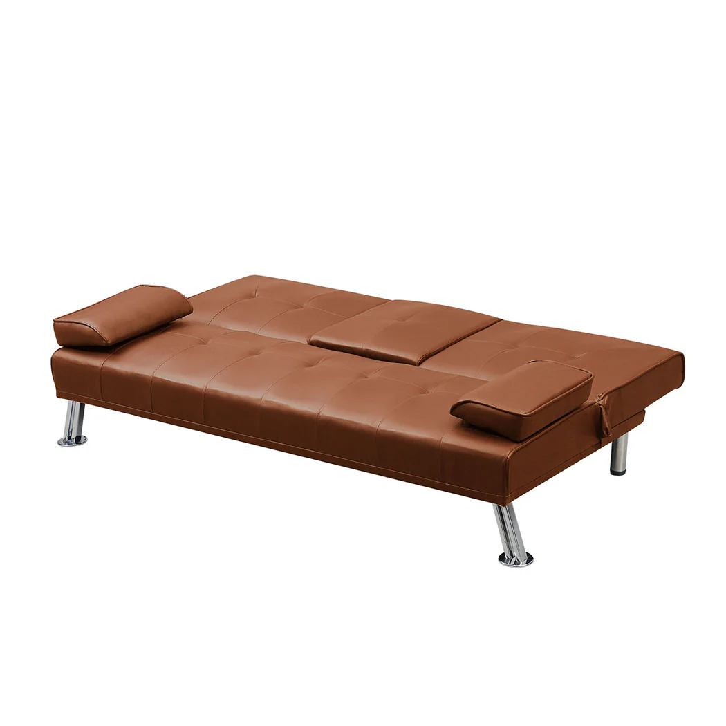 Levede Sofa Bed Adjustable Recliner Brown - Image 3