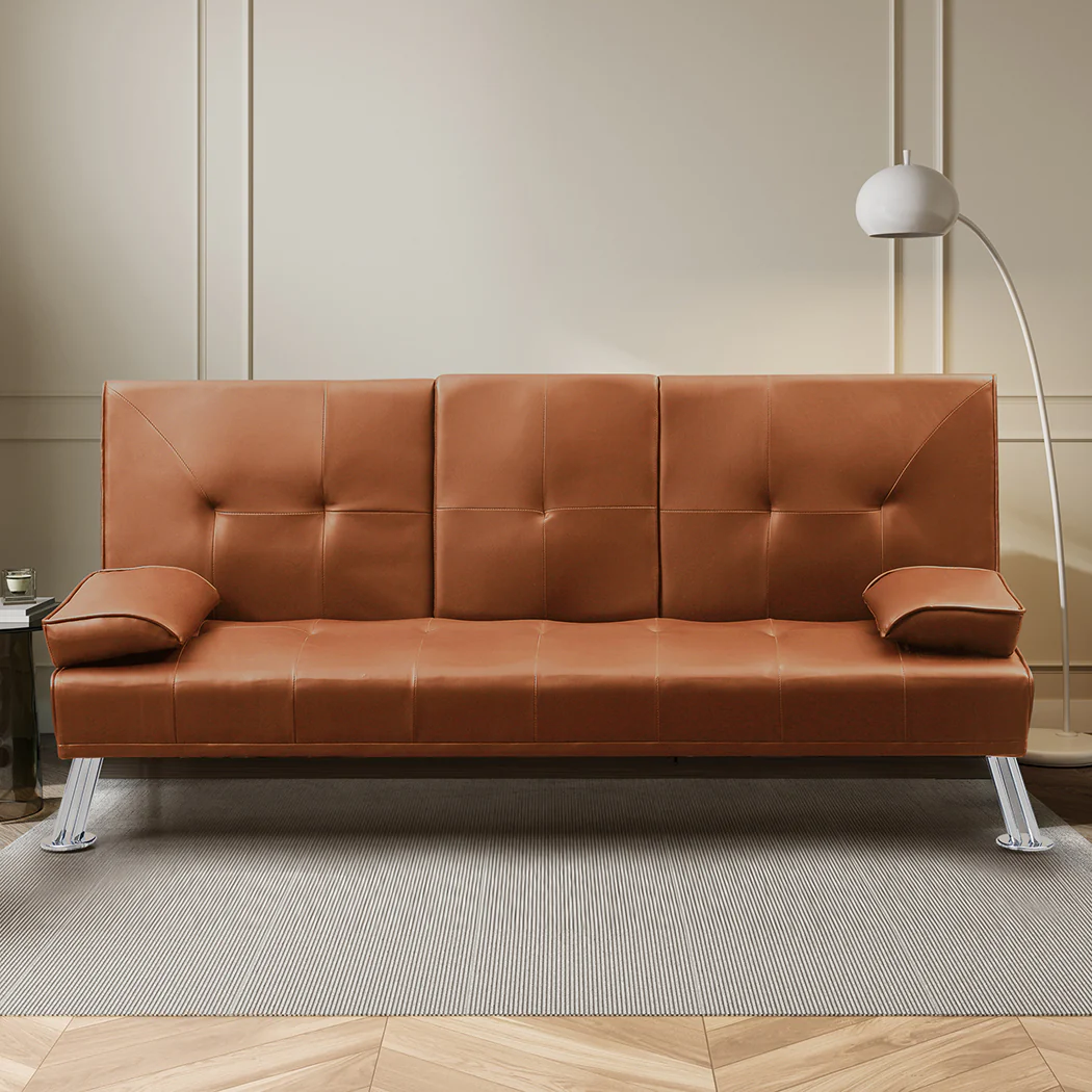 Levede Sofa Bed Adjustable Recliner Brown - Image 6
