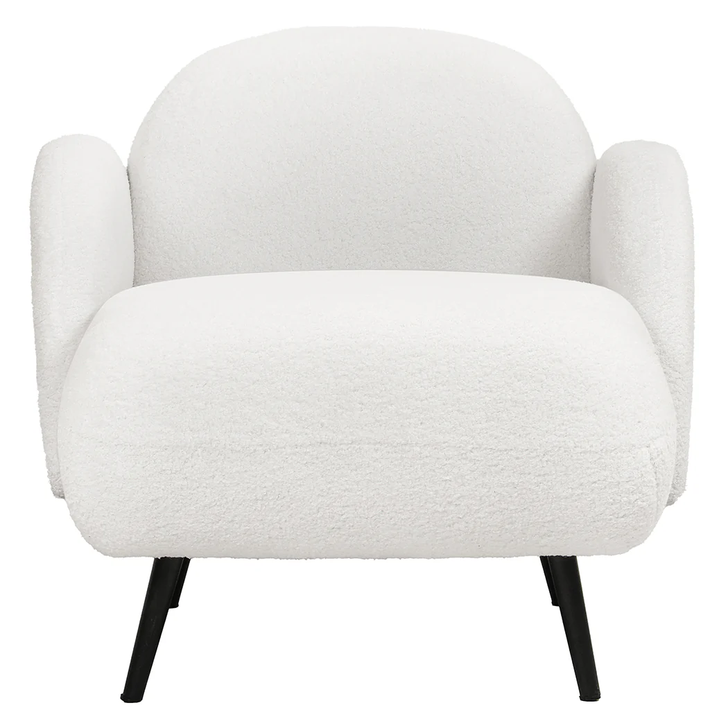 Levede Sofa Chair Fleece Upholstered Single White