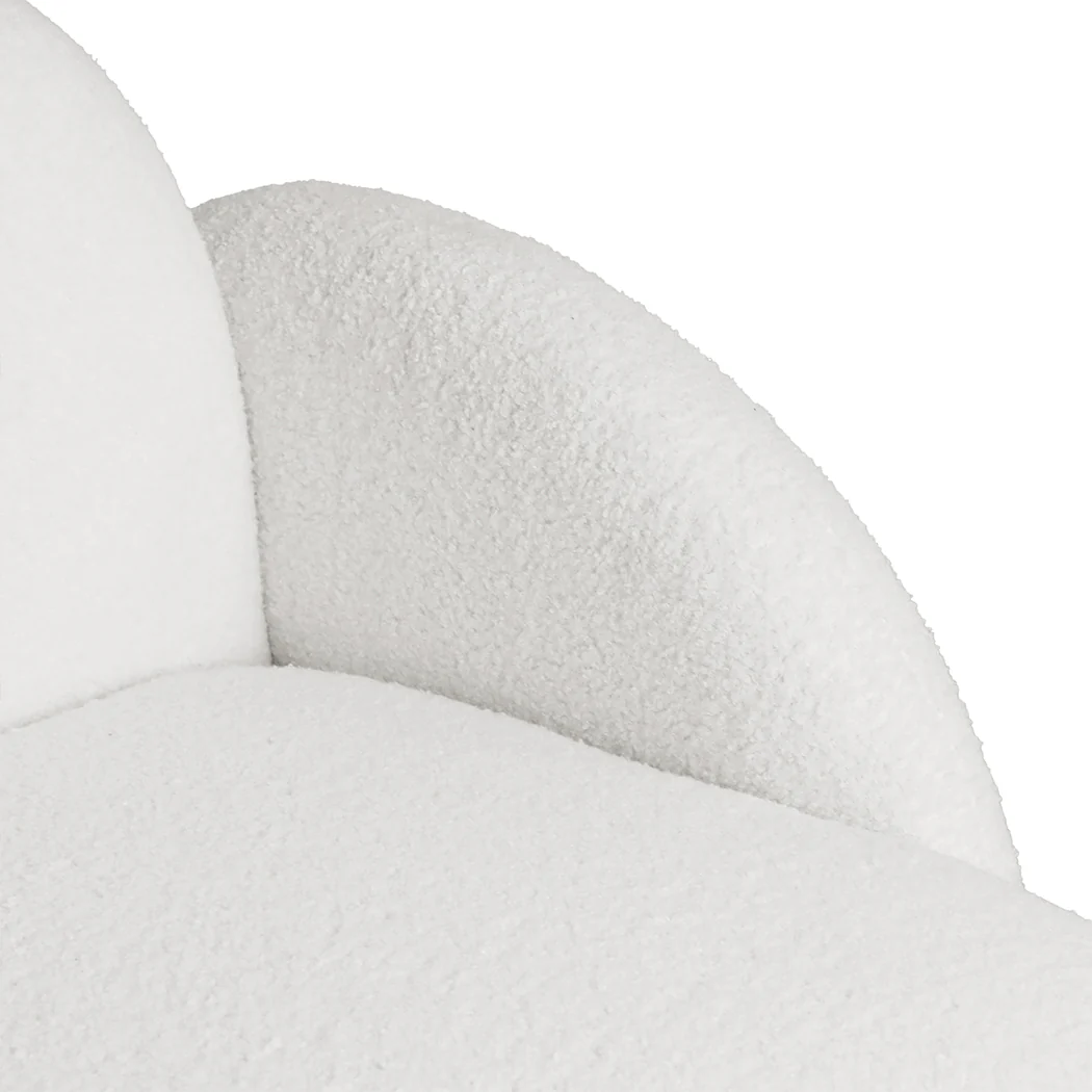 Levede Sofa Chair Fleece Upholstered Single White - Image 5