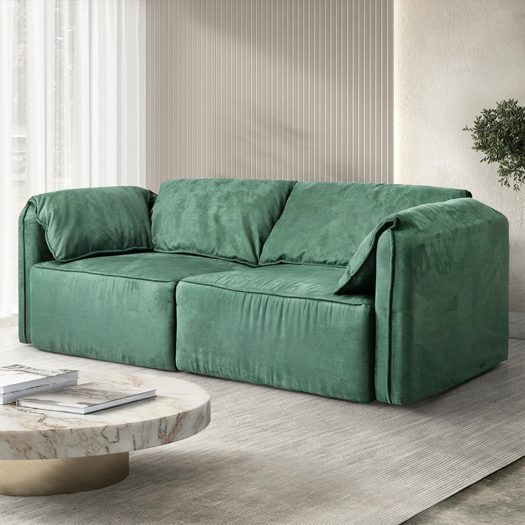 Levede Sofa Floor Couch 3-Seater Leathaire - Image 6