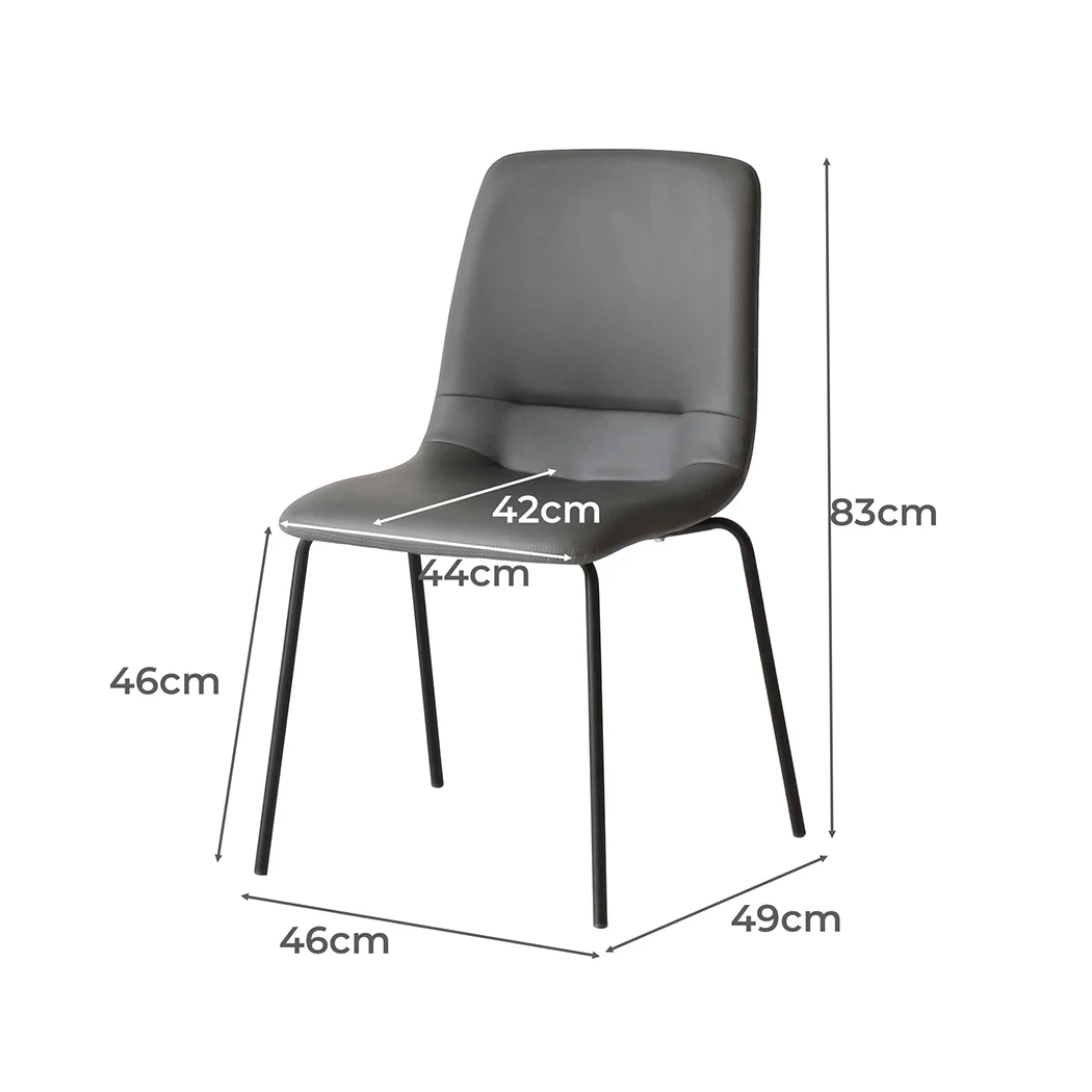 Levede Stackable Dining Chairs Kitchen Grey - Image 2
