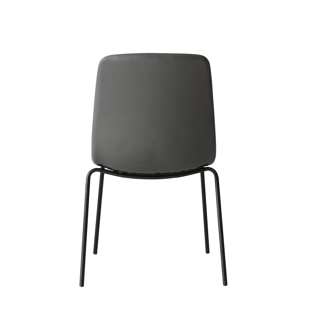 Levede Stackable Dining Chairs Kitchen Grey - Image 3