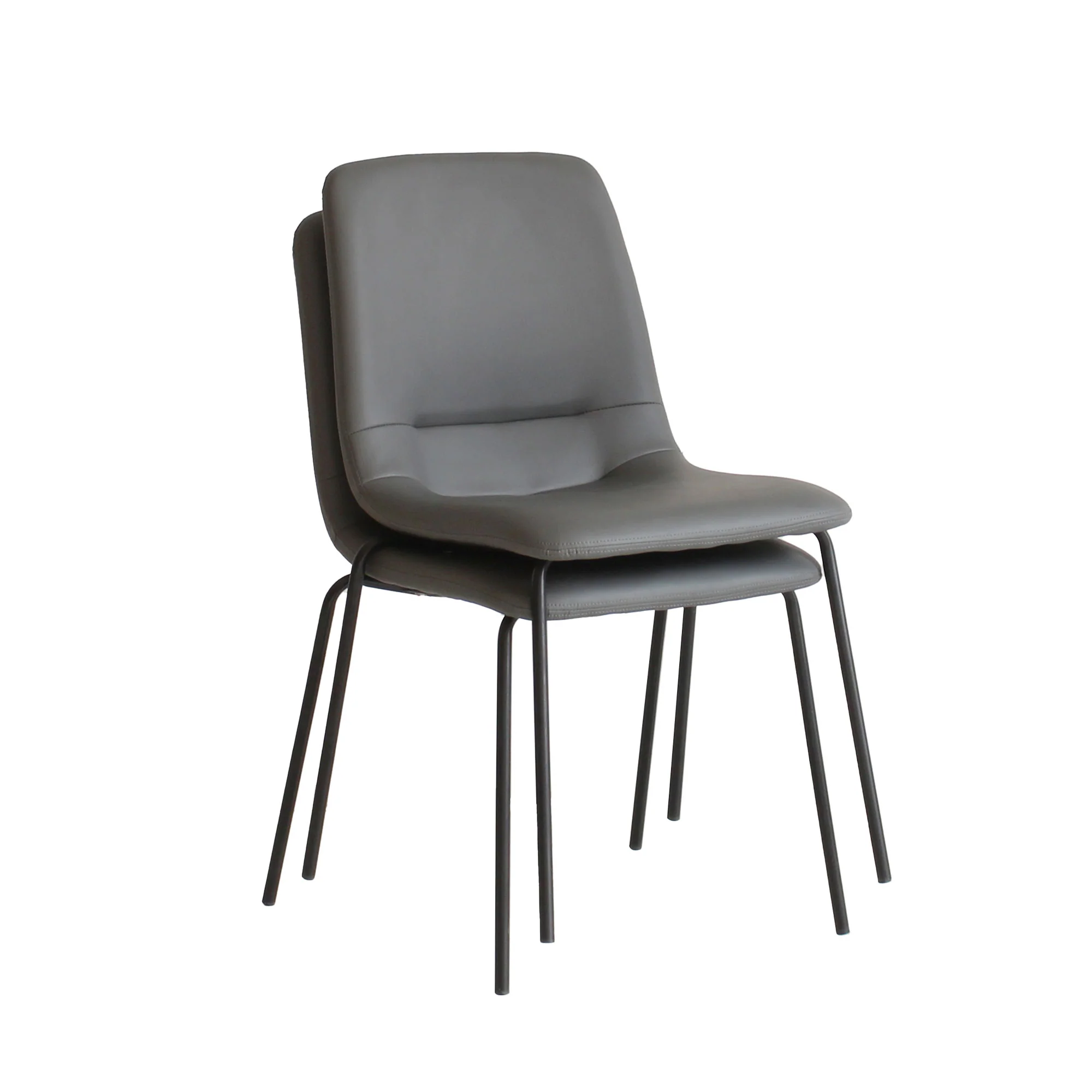 Levede Stackable Dining Chairs Kitchen Grey - Image 8