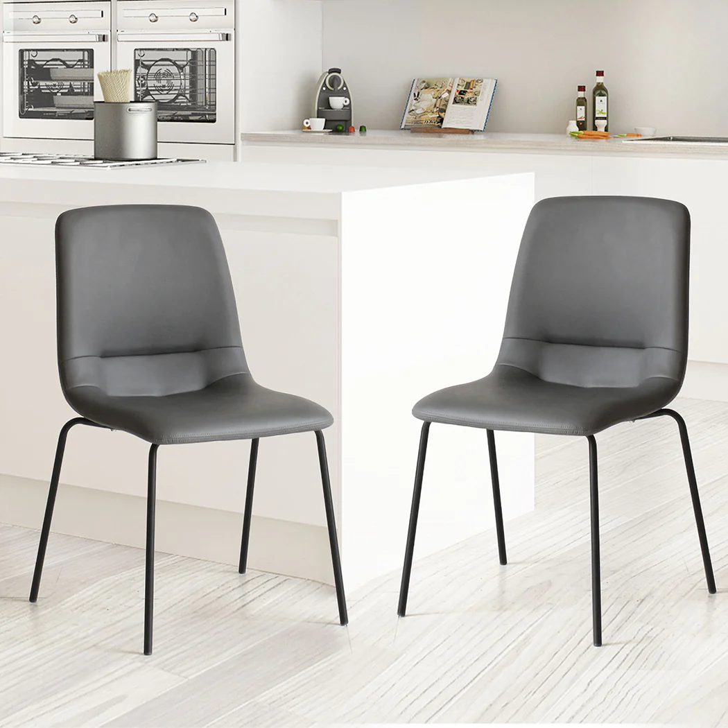 Levede Stackable Dining Chairs Kitchen Grey Set of 8 - Image 6