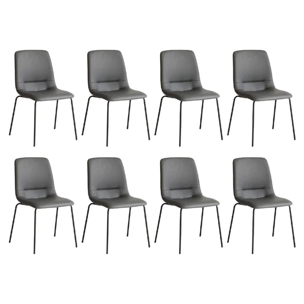 Levede Stackable Dining Chairs Kitchen Grey Set of 8 - Image 9