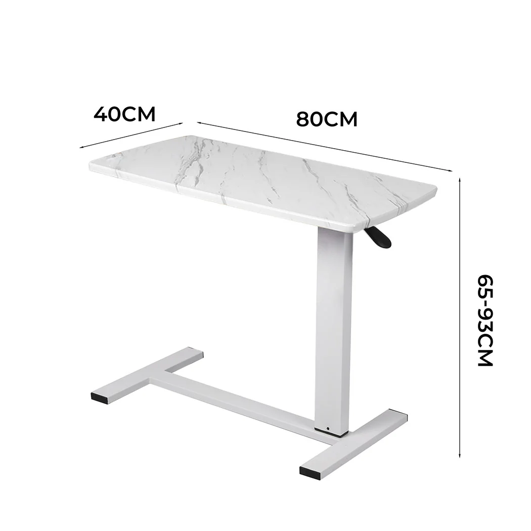 Levede Standing Desk Sofa Bed Side Table White No Slots - Image 2