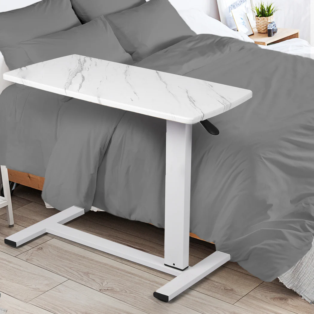 Levede Standing Desk Sofa Bed Side Table White No Slots - Image 6
