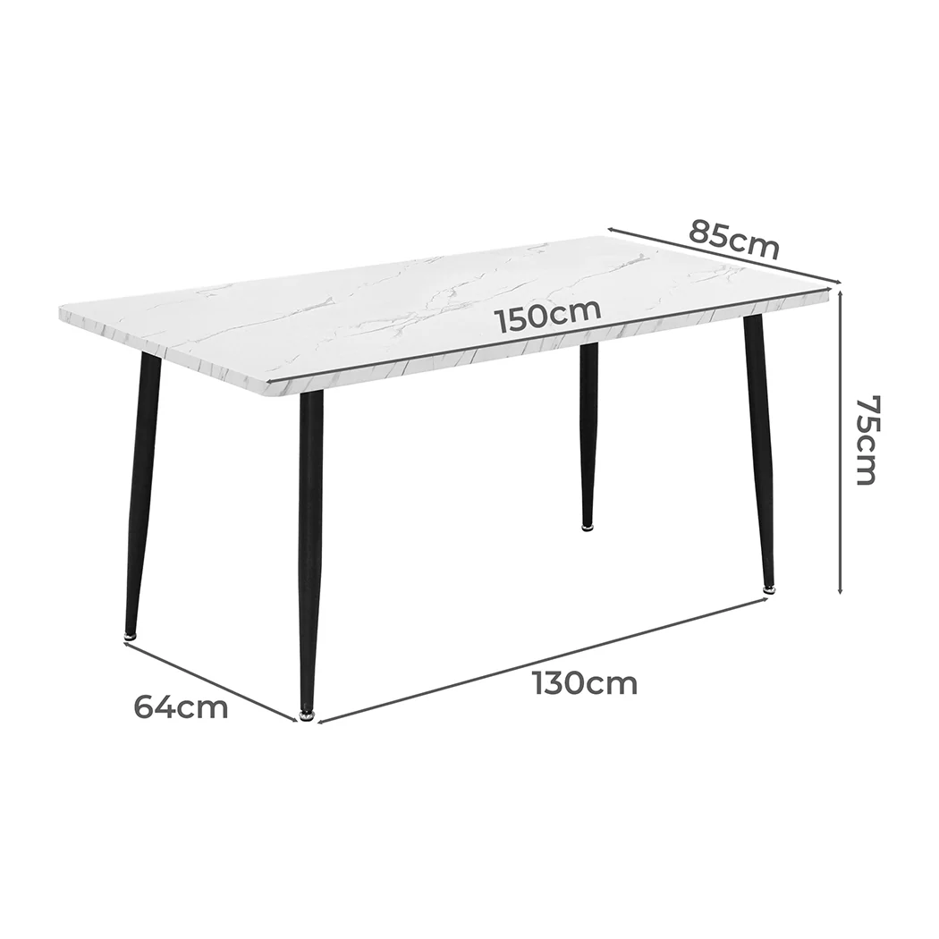 Levede Steel Dining Table 4-6 Seater 150cm - Image 2