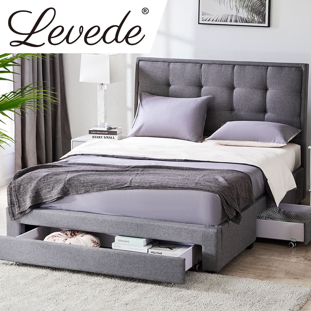 Levede Storage Bed Frame Queen Size - Image 6