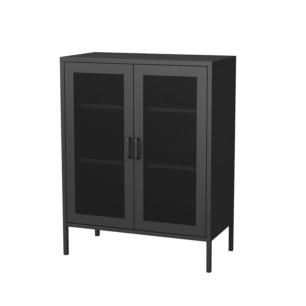 Levede Storage Cabinet Steel Kitchen Black - Image 10