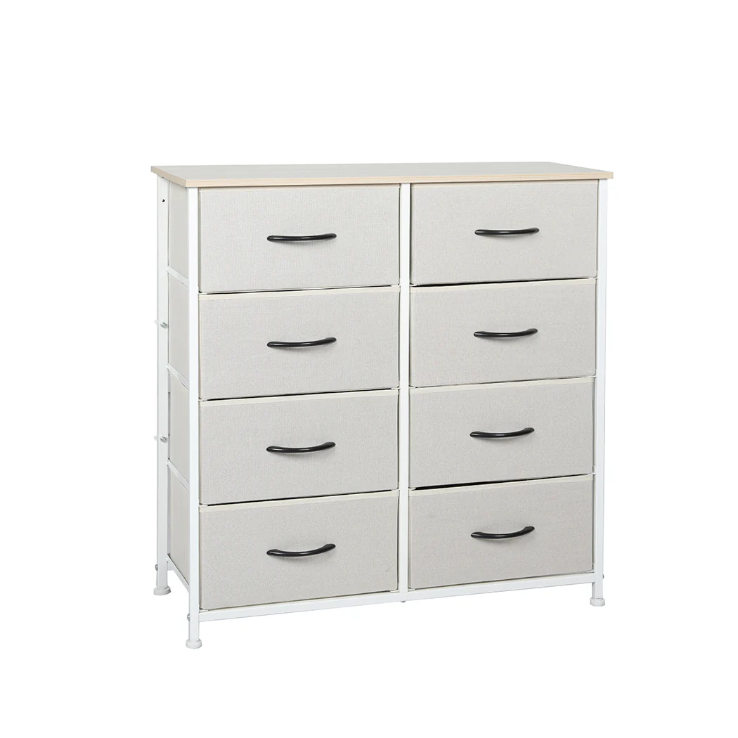 Levede Storage Cabinet Tower Chest Beige - Image 9