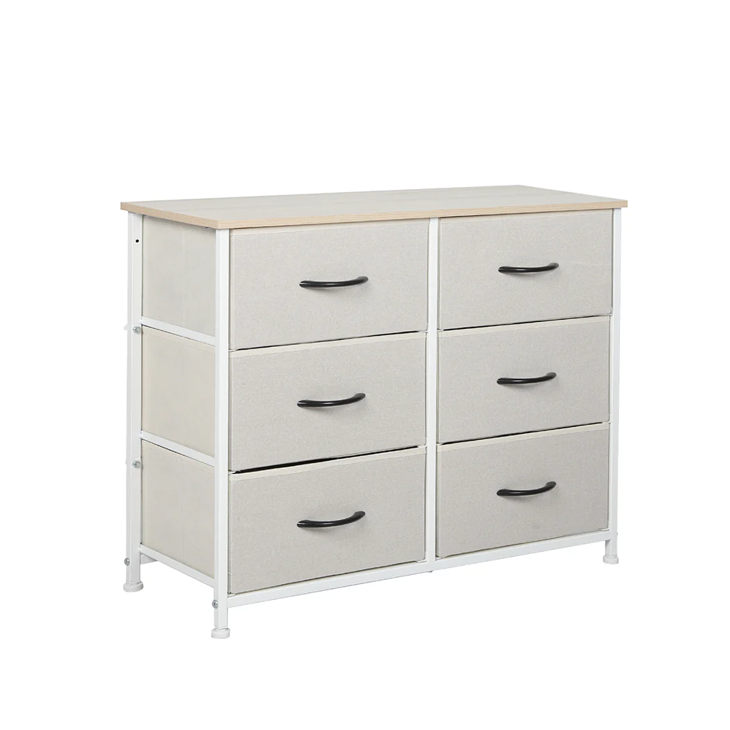 Levede Storage Cabinet Tower Chest Beige - Image 9