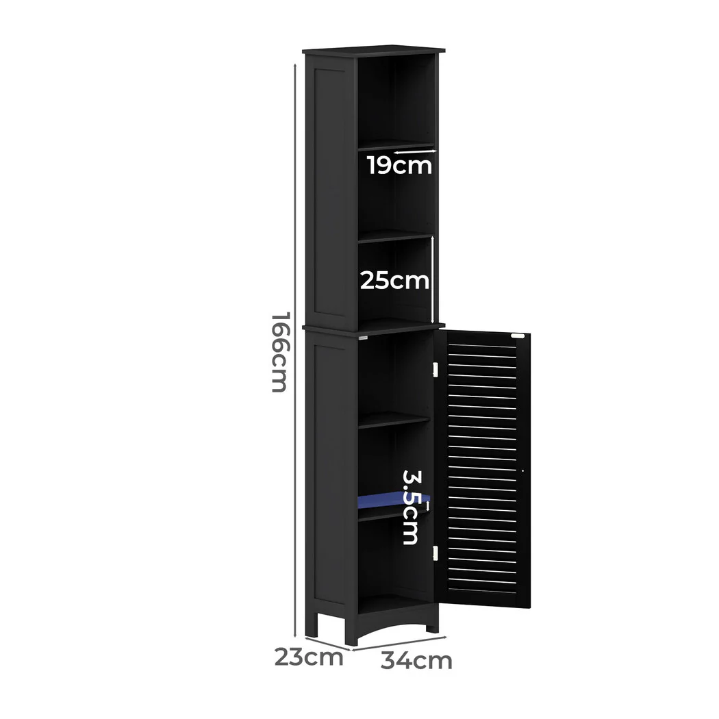 Levede Tall Bathroom Cabinet Storage 166cm Tallboy Cupboard Adjustable Shelf - Image 2