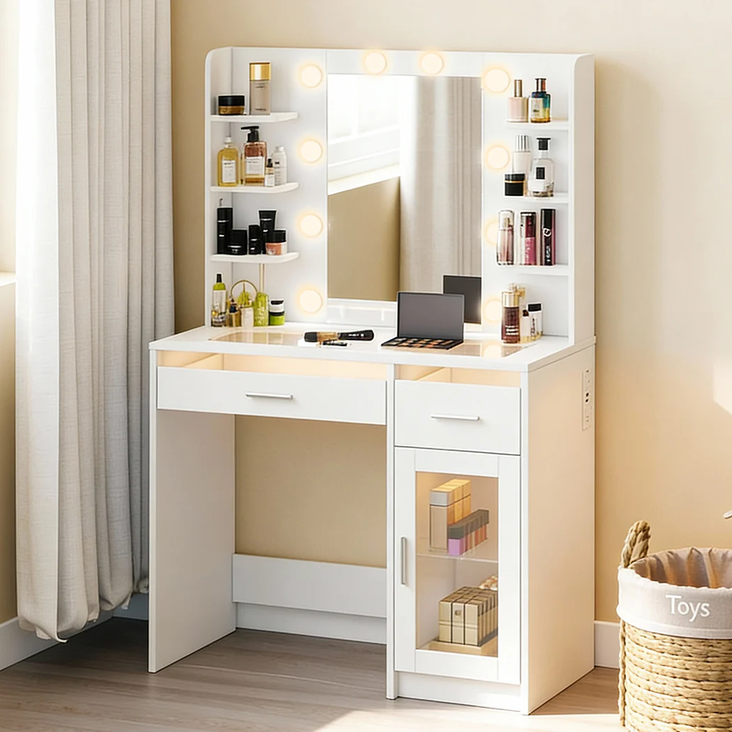 Levede Vanity Desk Makeup Mirror Storage Dressing Table - Image 6
