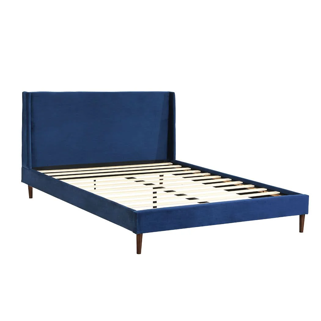 Levede Velvet Bed Frame Queen Size Mattress - Image 8