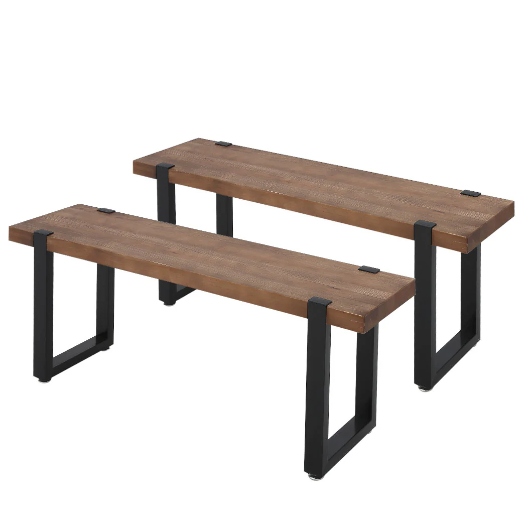 Levede Wooden Dining Sets 1XTable+2X - Image 5